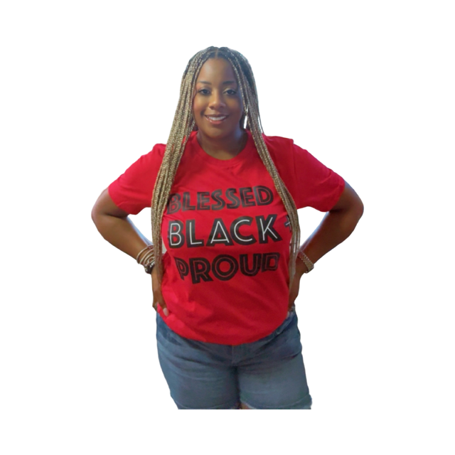 Blessed Black + Proud Tee (Black/White)