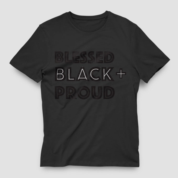 Blessed Black + Proud Tee (Black/White)